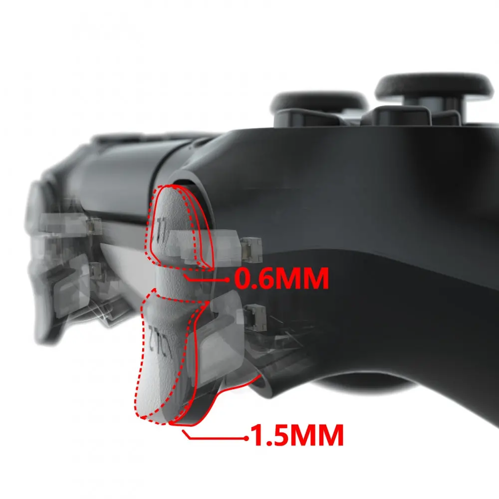 Extremerate Clicky Hair Trigger Kit For Ps4 Shoulder Buttons, Custom Flashshot Trigger Stop Flex Cable For Ps4 Slim Pro Controller Jdm-040/050/055 1