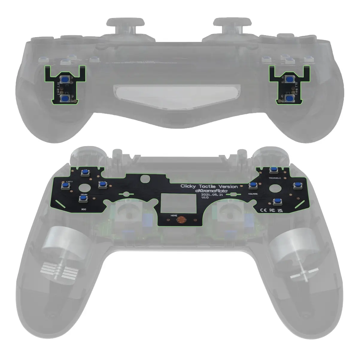 Extremerate Whole Tactile Clicky Kit For Ps4 Controller Shoulder Face Dpad Buttons, Mouse Click Kit For Ps4 Controller Cuh-Zct2 Jdm-040/050/055 1