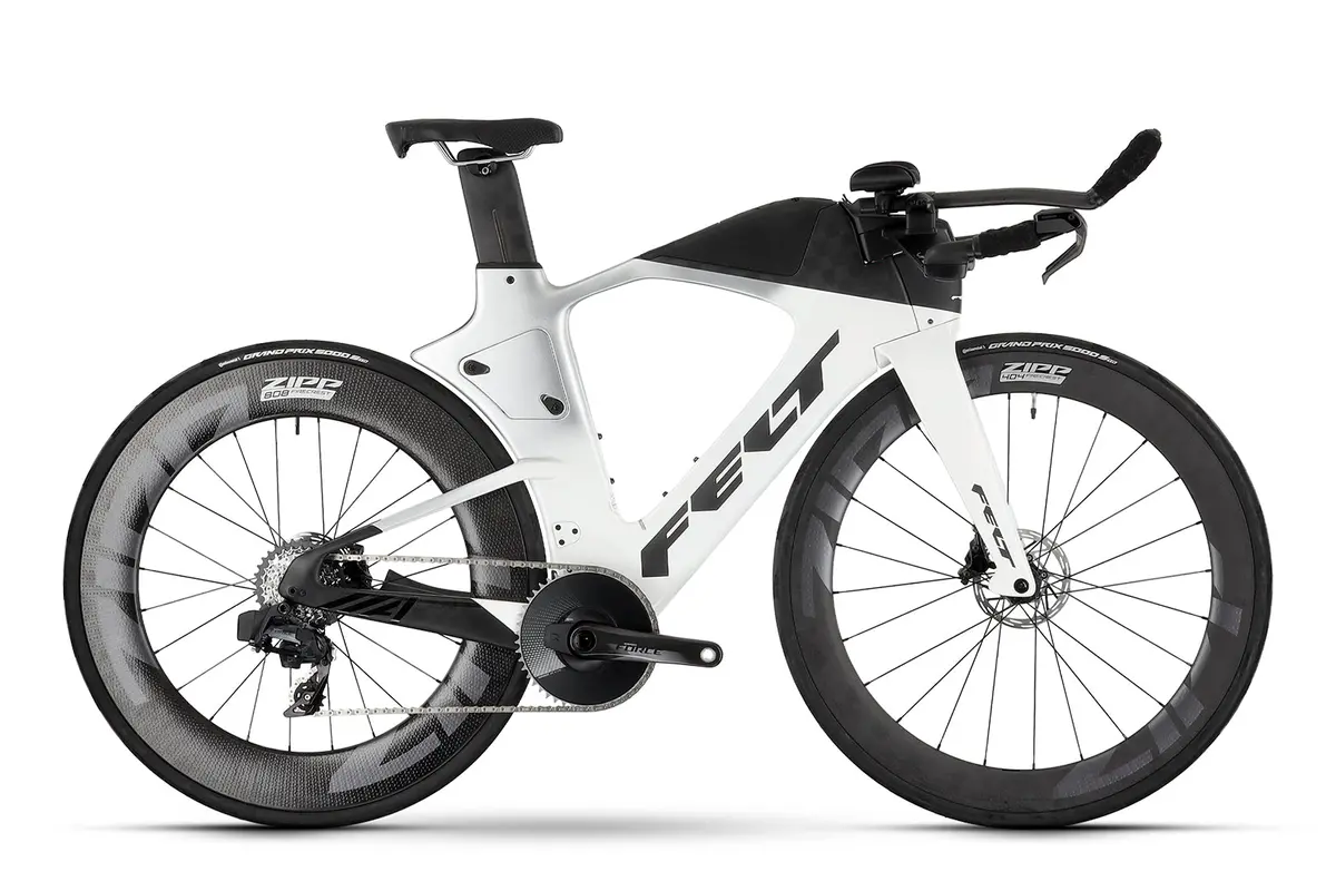 Felt Ia Frd 2.0 Ultimate Triathlon Bike - Sram Force Etap Axs - Silver Glitter / White Fade 1