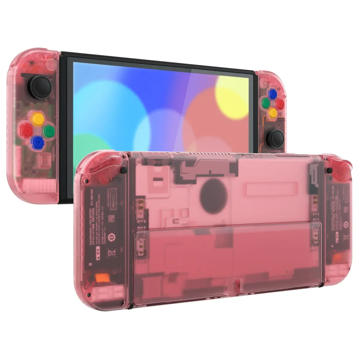Extremerate Custom Replacement Full Set Shell With Buttons For Nintendo Switch Oled - Cherry Pink 1