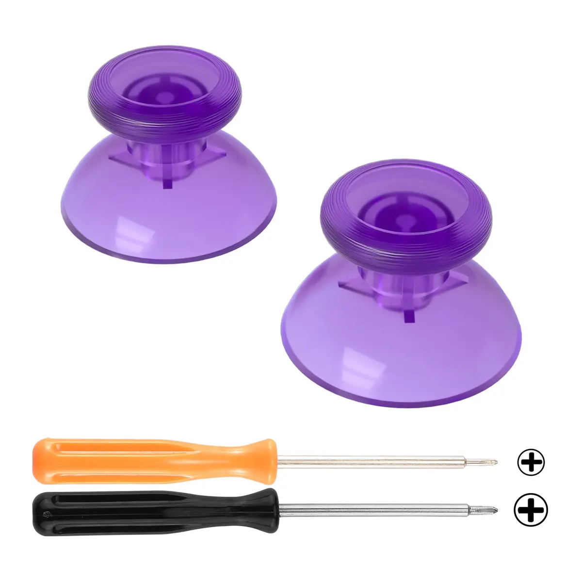 Extremerate Replacement 3D Joystick Thumbsticks For Nintendo Switch Pro Controller - Clear Atomic Purple 1
