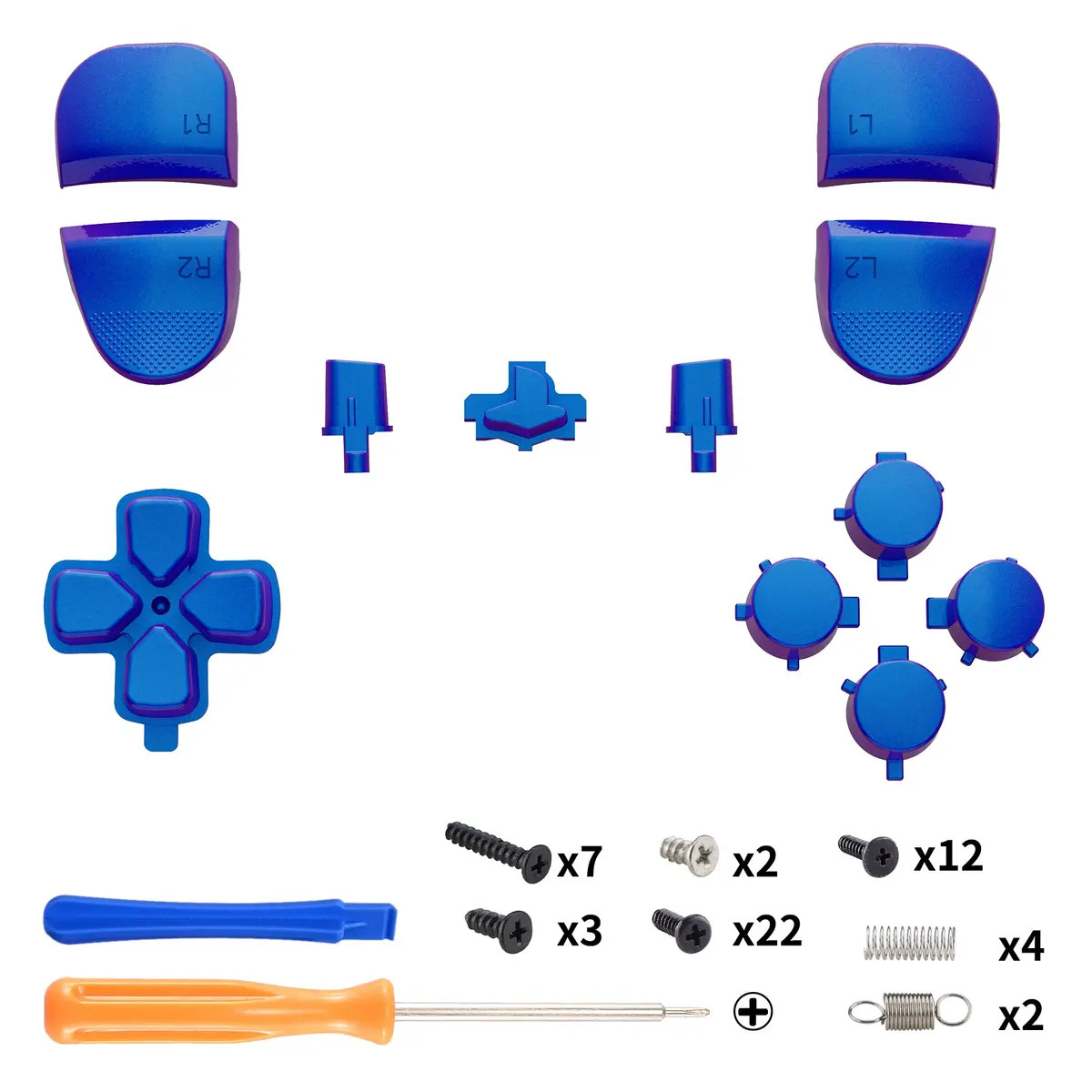 Extremerate Replacement Full Set Buttons Compatible With Ps5 Edge Controller - Chameleon Purple Blue 2