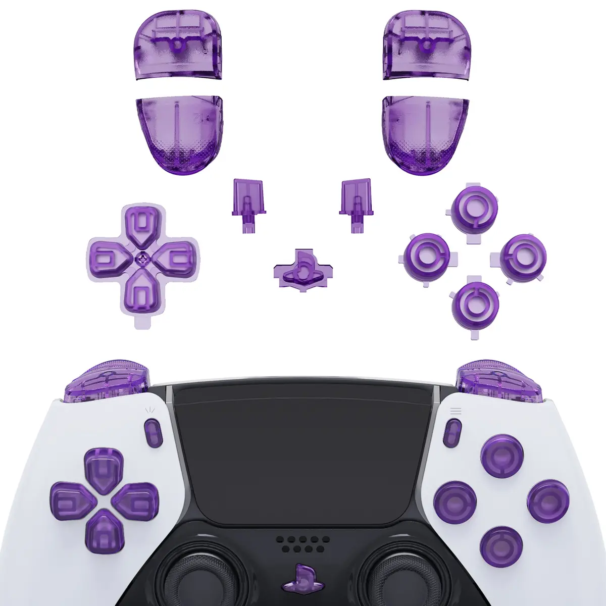 Extremerate Replacement Full Set Buttons Compatible With Ps5 Edge Controller - Clear Atomic Purple 1