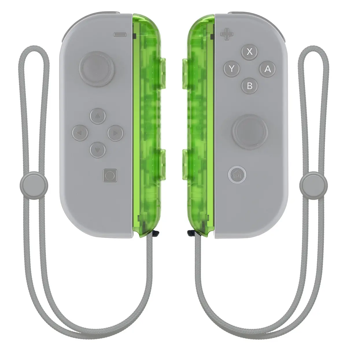 Extremerate 2 Pack Custom Replacement Shell For Joycon Strap Of Ns Switch - Clear Green 1