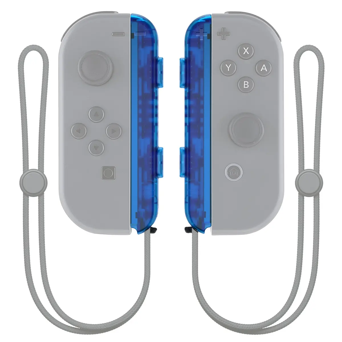 Extremerate 2 Pack Custom Replacement Shell For Joycon Strap Of Ns Switch - Clear Blue 1