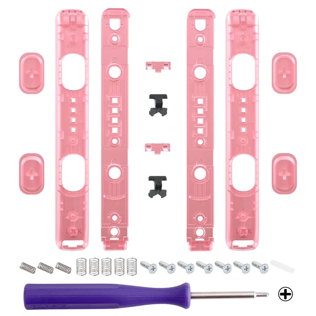 Extremerate 2 Pack Custom Replacement Shell For Joycon Strap Of Ns Switch - Cherry Pink 2
