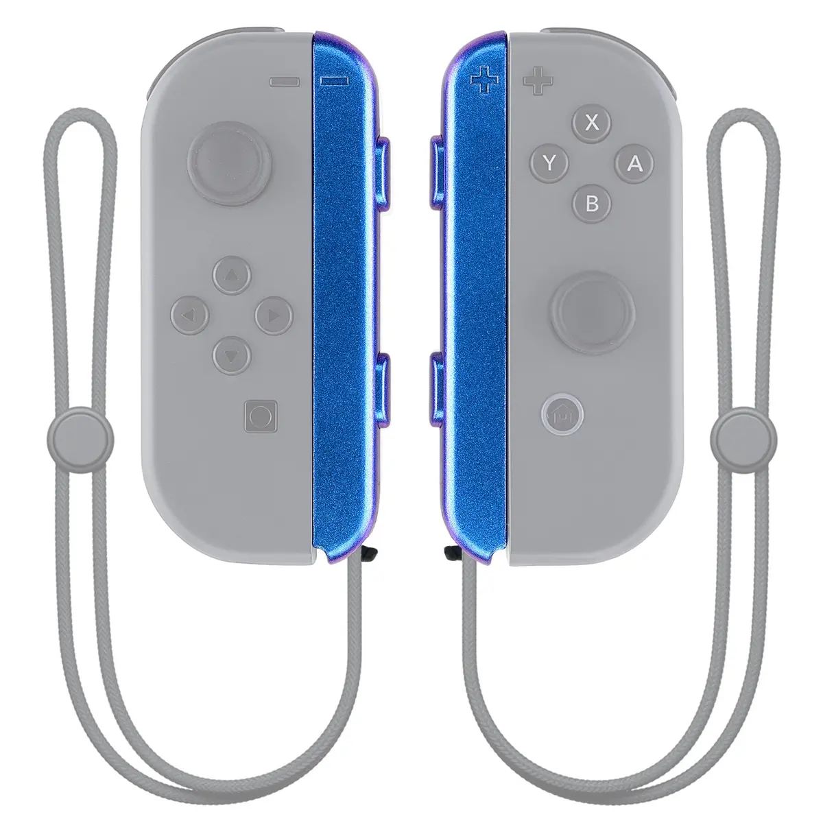 Extremerate 2 Pack Custom Replacement Shell For Joycon Strap Of Ns Switch - Chameleon Purple Blue 1
