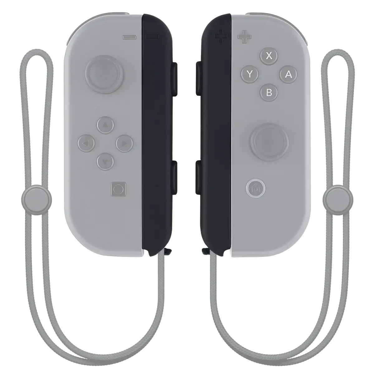 Extremerate 2 Pack Custom Replacement Shell For Joycon Strap Of Ns Switch - Black 1