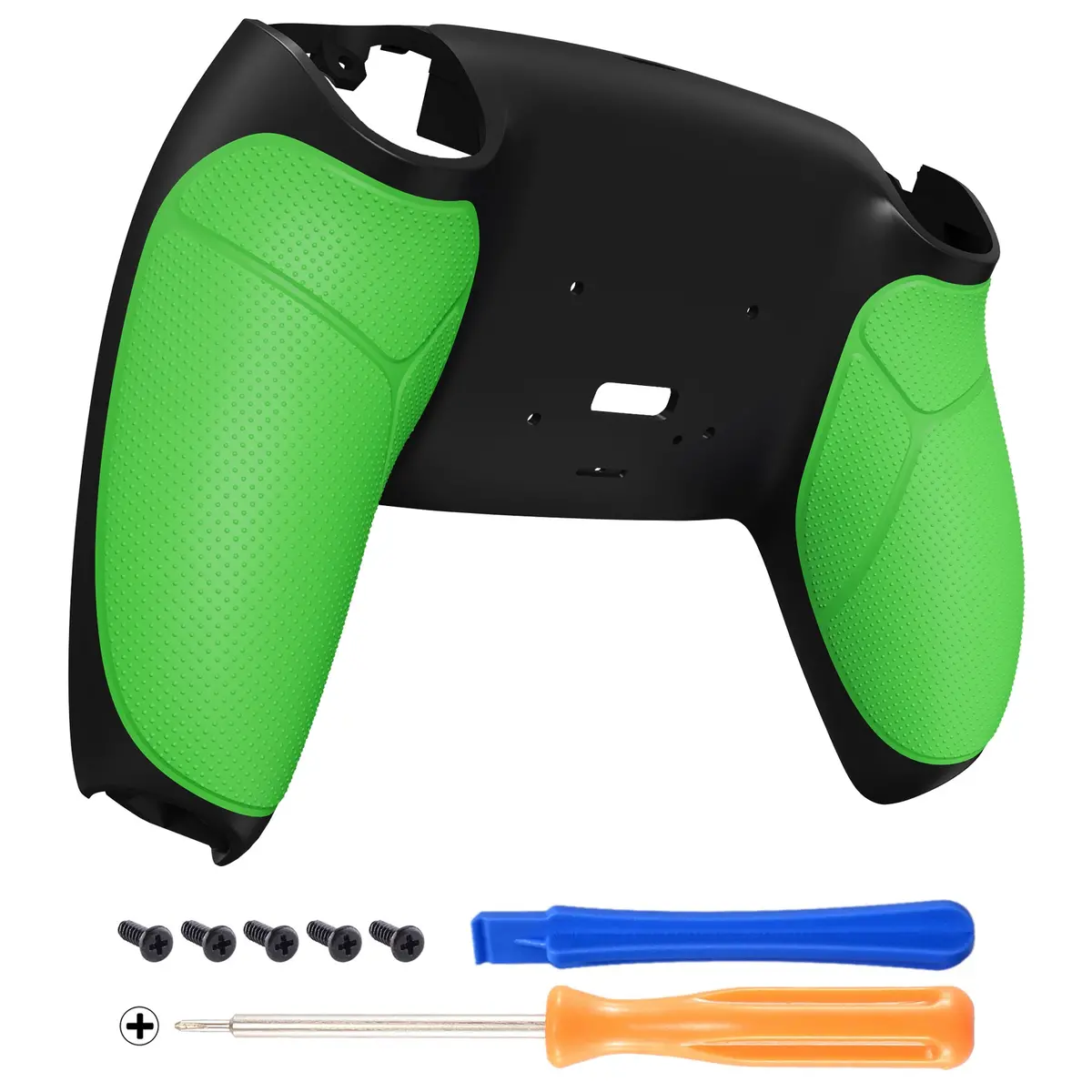 Extremerate Performance Grip Redesigned Back Shell For Extremerate Rise Remap Kit, Compatible With Ps5 Controller - Rubberized Green 1