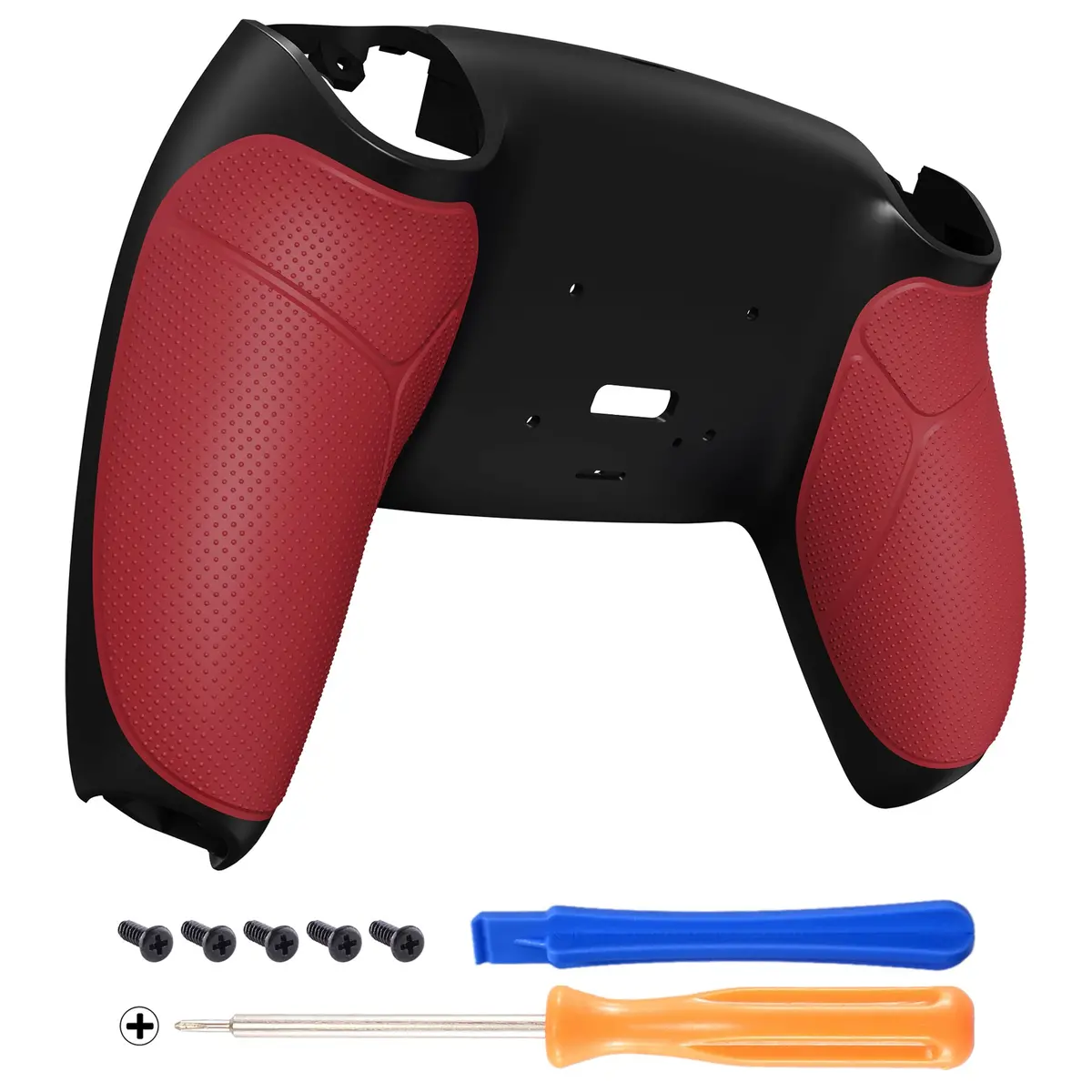 Extremerate Performance Grip Redesigned Back Shell For Extremerate Rise Remap Kit, Compatible With Ps5 Controller - Rubberized Red 1