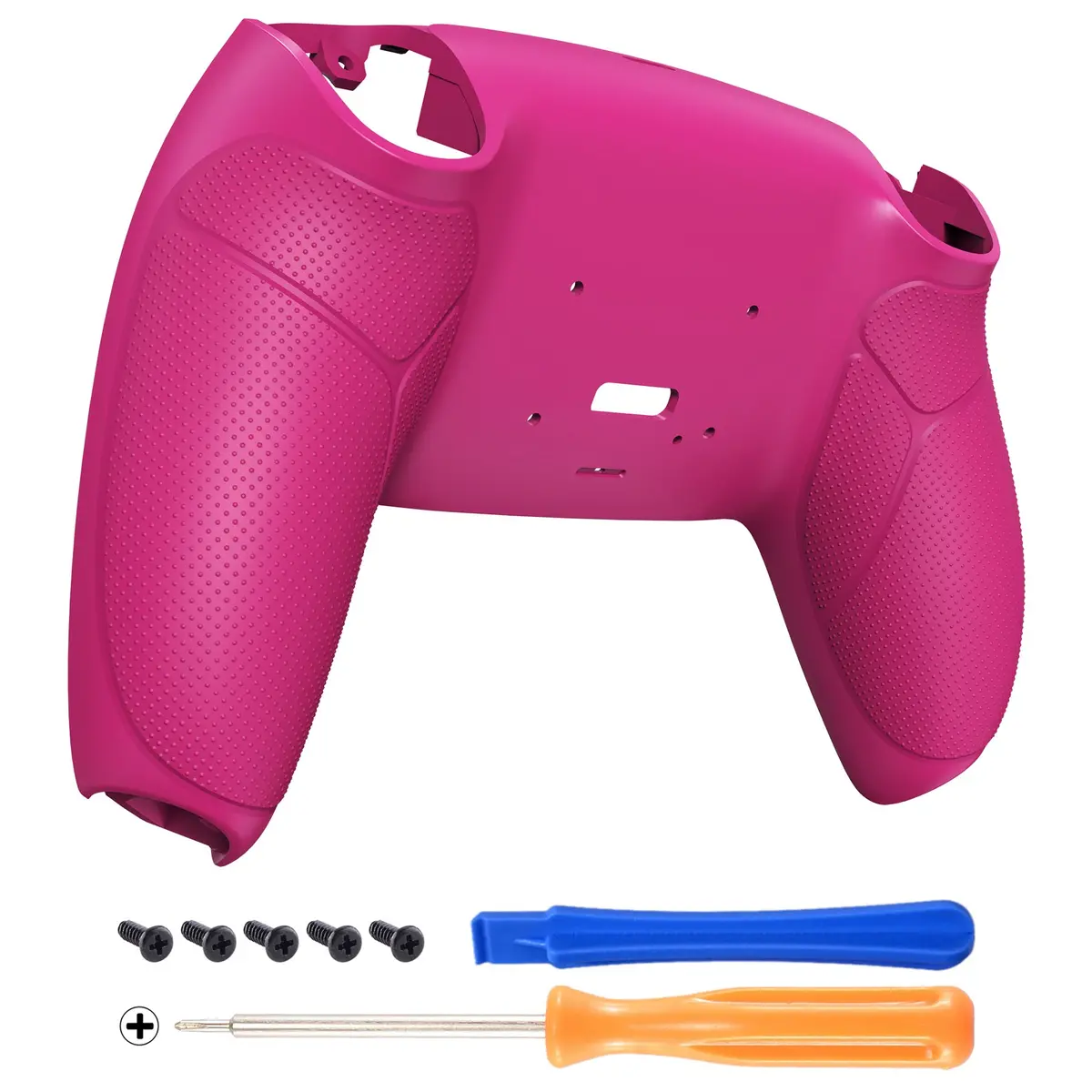 Extremerate Performance Grip Redesigned Back Shell For Extremerate Rise Remap Kit, Compatible With Ps5 Controller - Rubberized Nova Pink 1