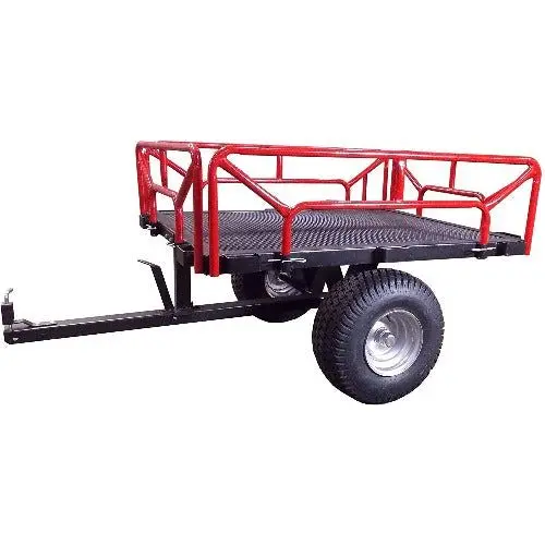 Utv / Atv - Tractor Flat Bed Trailer Cart W/ Side Rails 1000 # 1