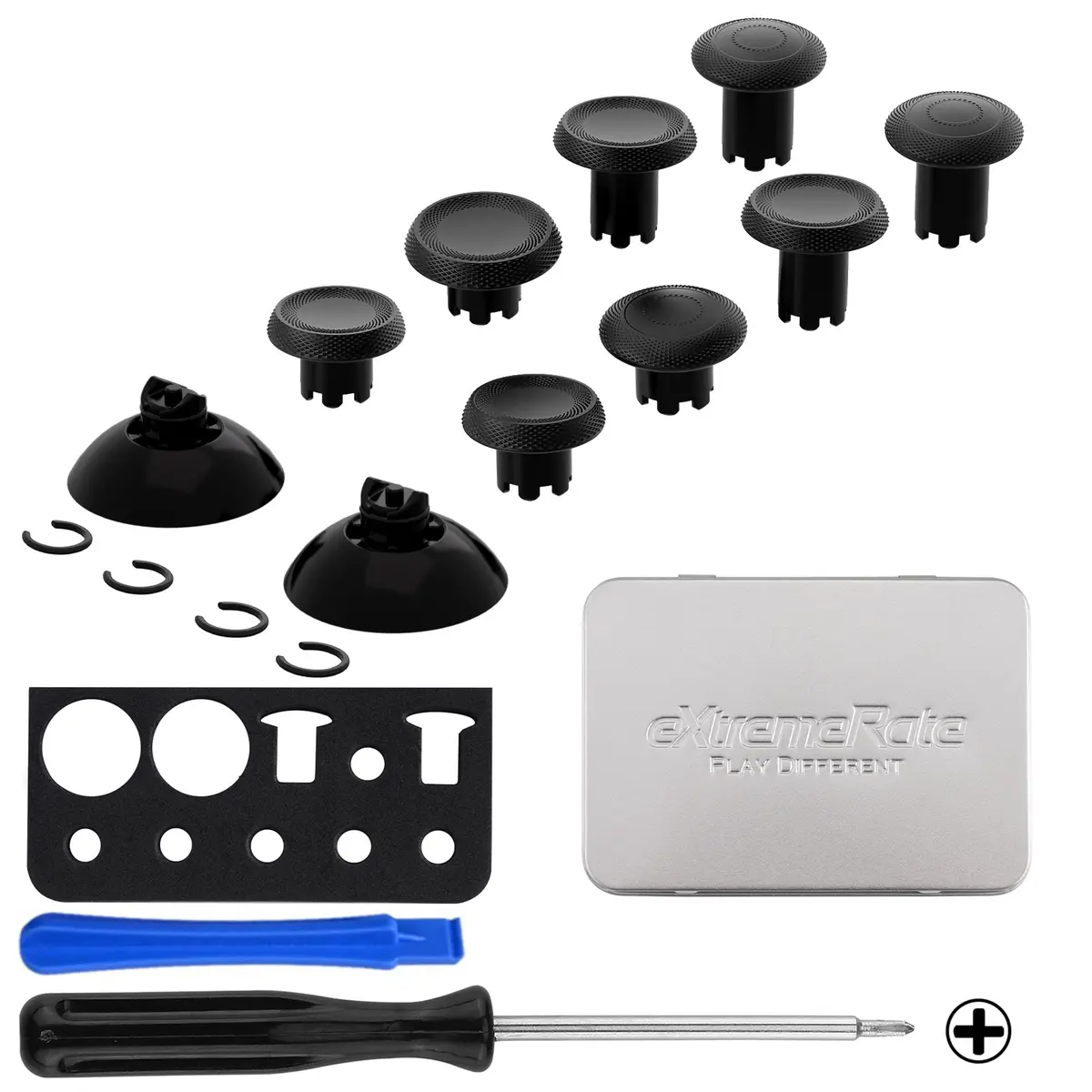 Extremerate Thumbsgear V3 Interchangeable Thumbsticks For Xbox Core Controller & Xbox One S/X/Elite Controller & Nintendo Switch Pro Controller - Black 2