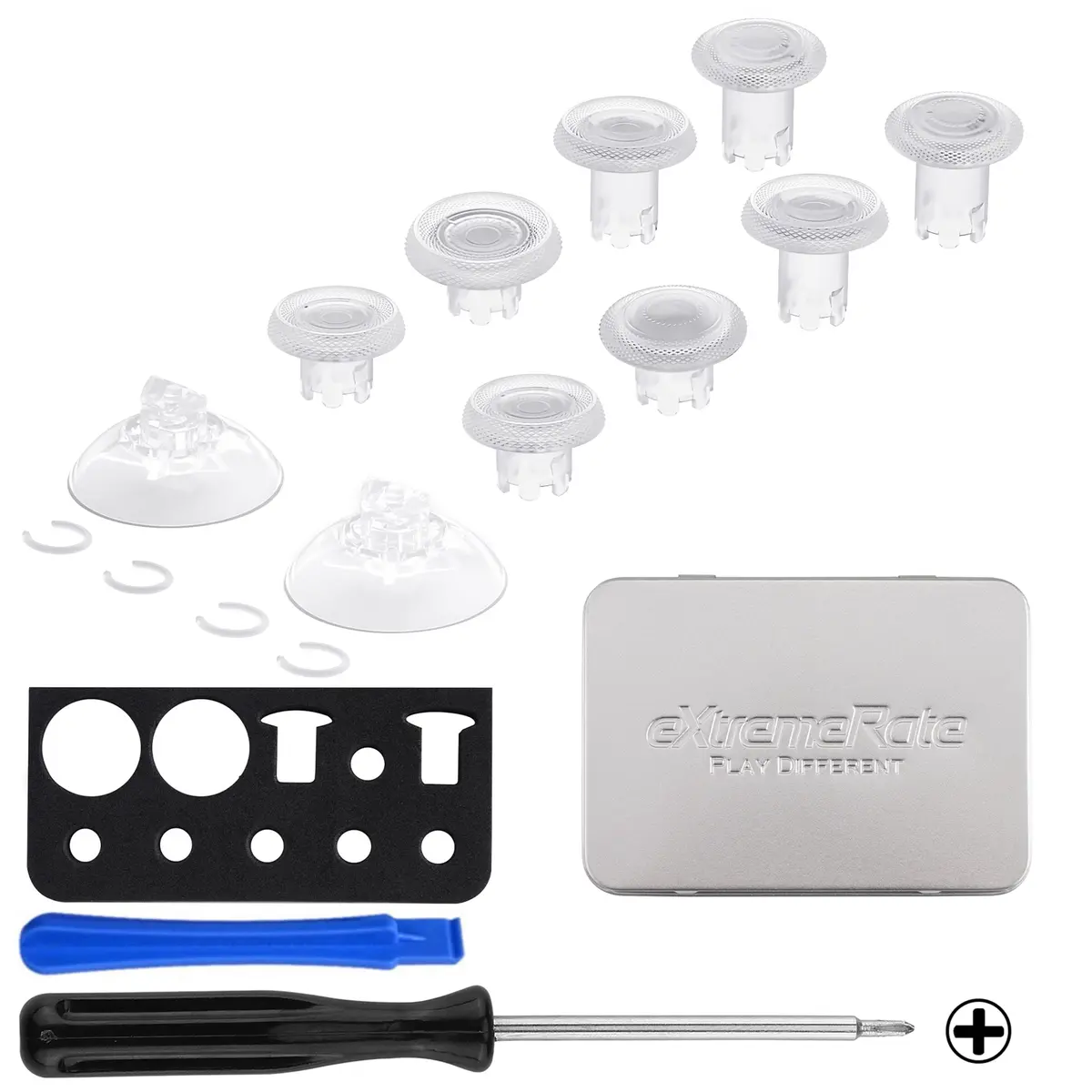 Extremerate Thumbsgear V3 Interchangeable Thumbsticks For Xbox Core Controller & Xbox One S/X/Elite Controller & Nintendo Switch Pro Controller - Clear 2
