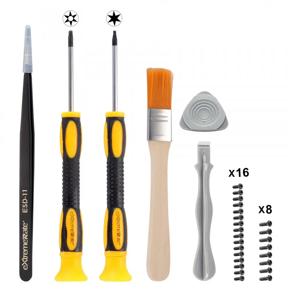 Extremerate Opening Tools Repair Kits T6 T8h Screwdriver Set & Tweezers & Prying Tool & Cleaning Brush & Screws For Xbox Series X/S & Elite 2 Core & Xbox One & Xbox One Elite& Xbox One X/S Controller 1