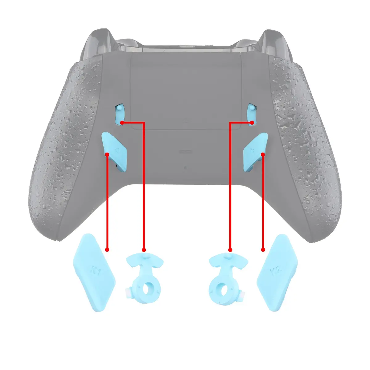 Extremerate Replacement Redesigned Back Buttons Hk3 Hk4 Trigger Lock K1 K2 Paddles For Extremerate Lofty Remap & Trigger Stop Kit, Compatible With Xbox One X & S Controller - Heaven Blue 1