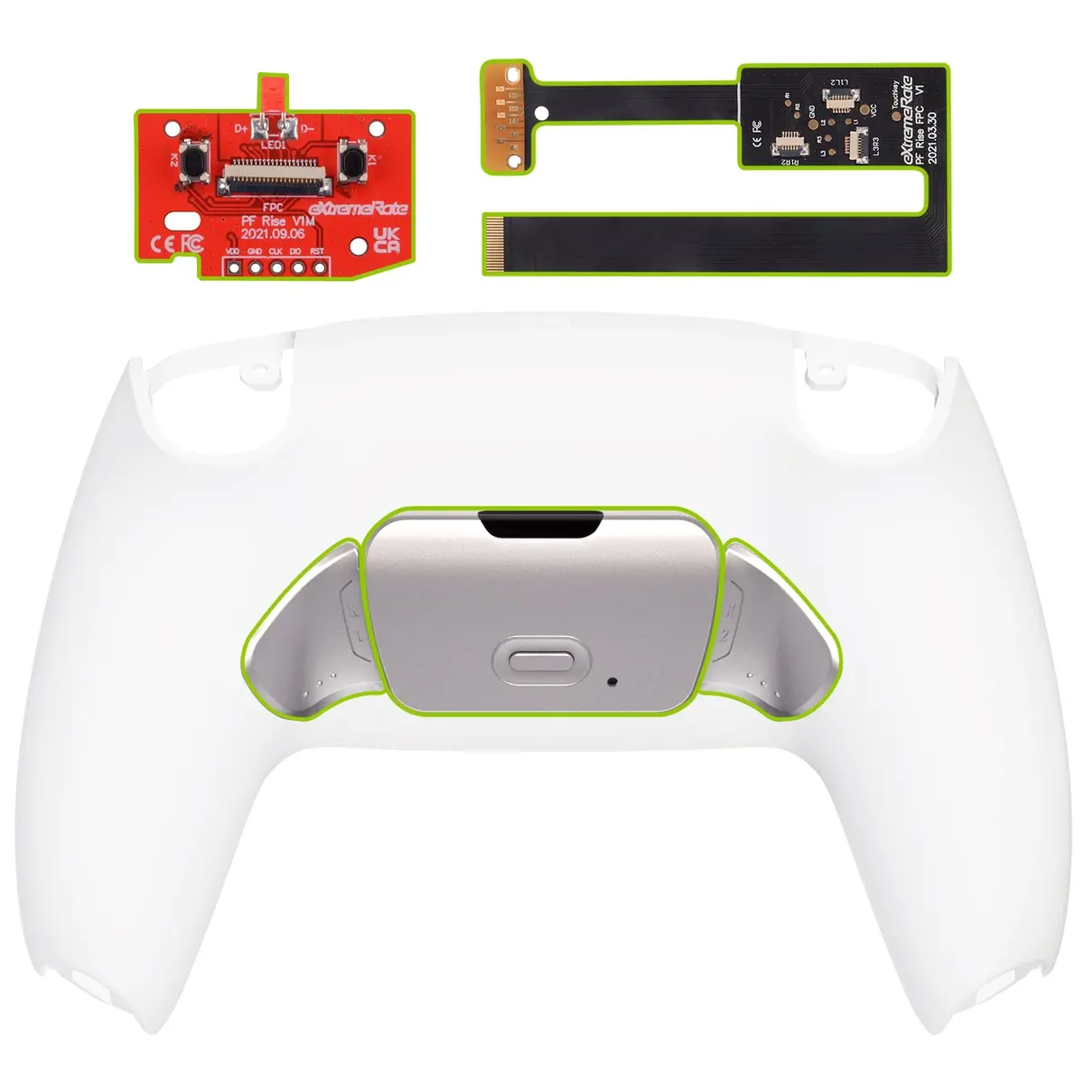 Extremerate Silver Real Metal Buttons (Rmb) Version Rise 2.0 Remap Kit For Ps5 Controller Bdm-010/020 - White 1