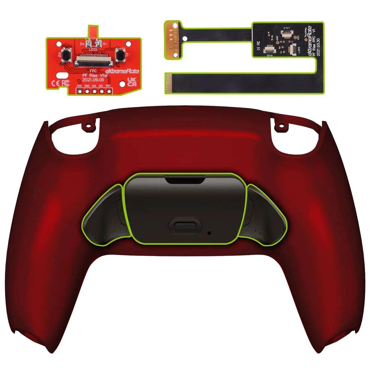 Extremerate Black Real Metal Buttons (Rmb) Version Rise 2.0 Remap Kit For Ps5 Controller Bdm-010/020 - Scarlet Red 1