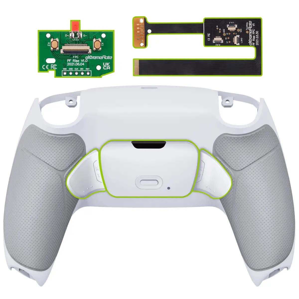 Extremerate Remappable Rise 2.0 Remap Kit For Ps5 Controller Bdm-010 & Bdm-020 - Rubberized White 1
