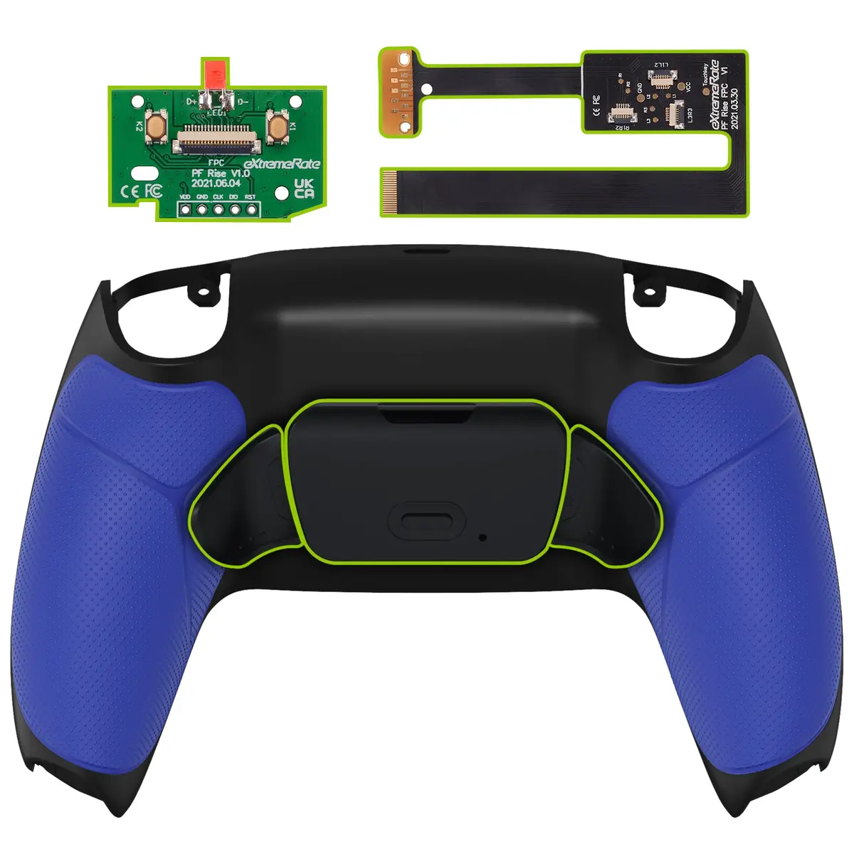 Extremerate Remappable Rise 2.0 Remap Kit For Ps5 Controller Bdm-010 & Bdm-020 - Rubberized Blue 1