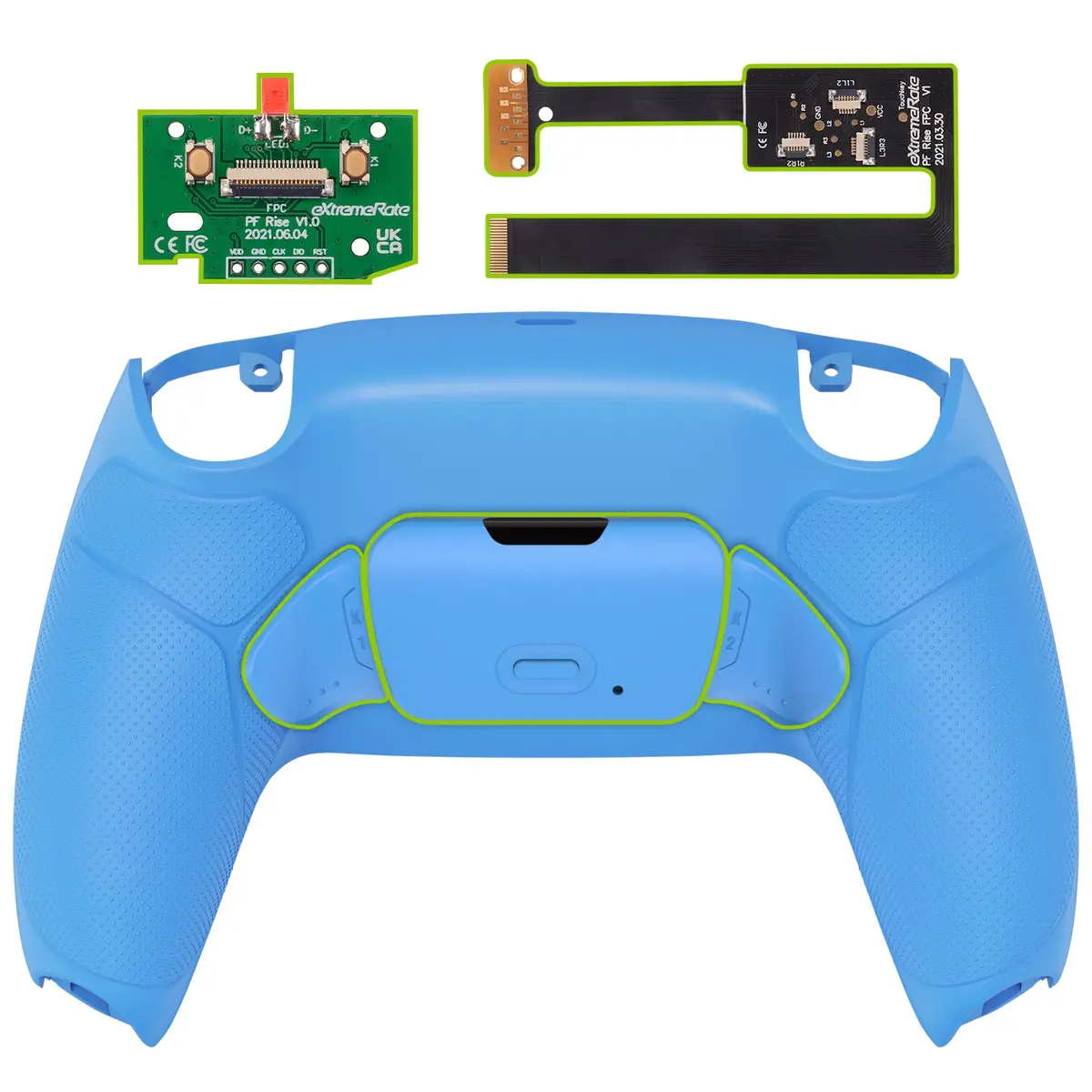 Extremerate Remappable Rise 2.0 Remap Kit For Ps5 Controller Bdm-010 & Bdm-020 - Rubberized Starlight Blue 1