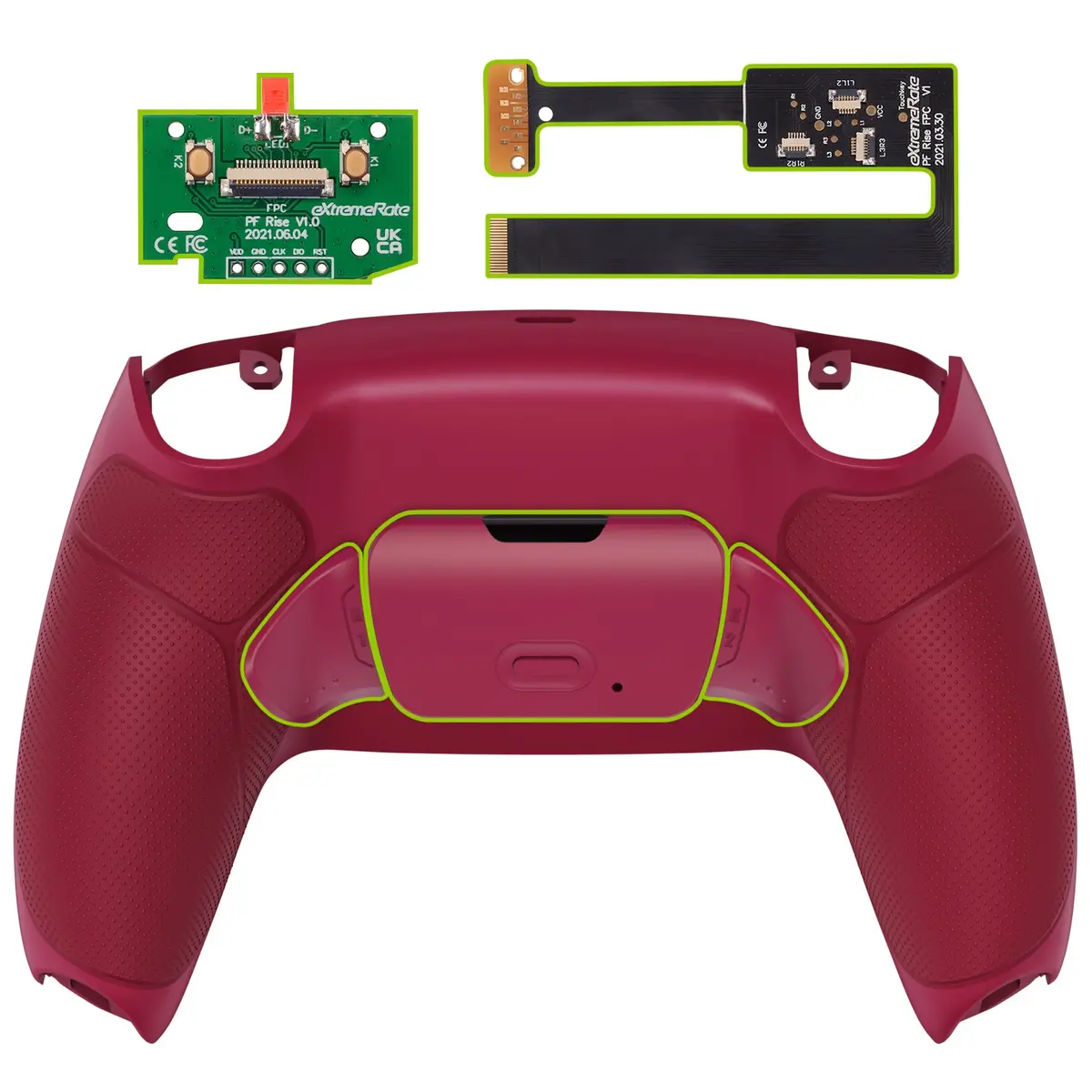 Extremerate Remappable Rise 2.0 Remap Kit For Ps5 Controller Bdm-010 & Bdm-020 - Rubberized Cosmic Red 1
