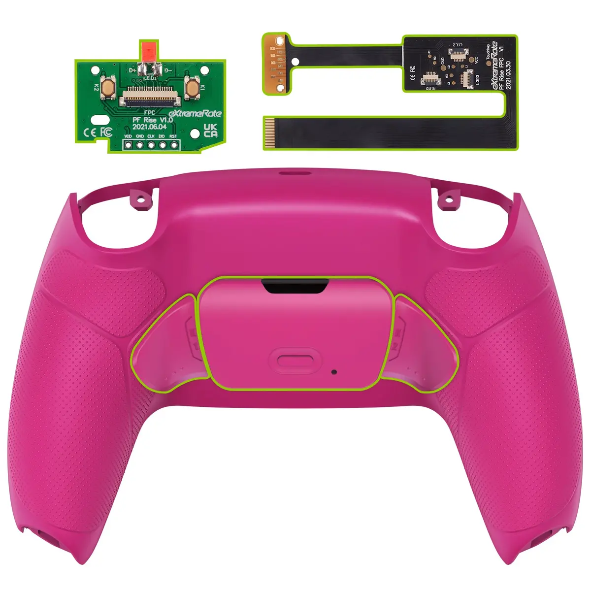 Extremerate Remappable Rise 2.0 Remap Kit For Ps5 Controller Bdm-010 & Bdm-020 - Rubberized Nova Pink 1