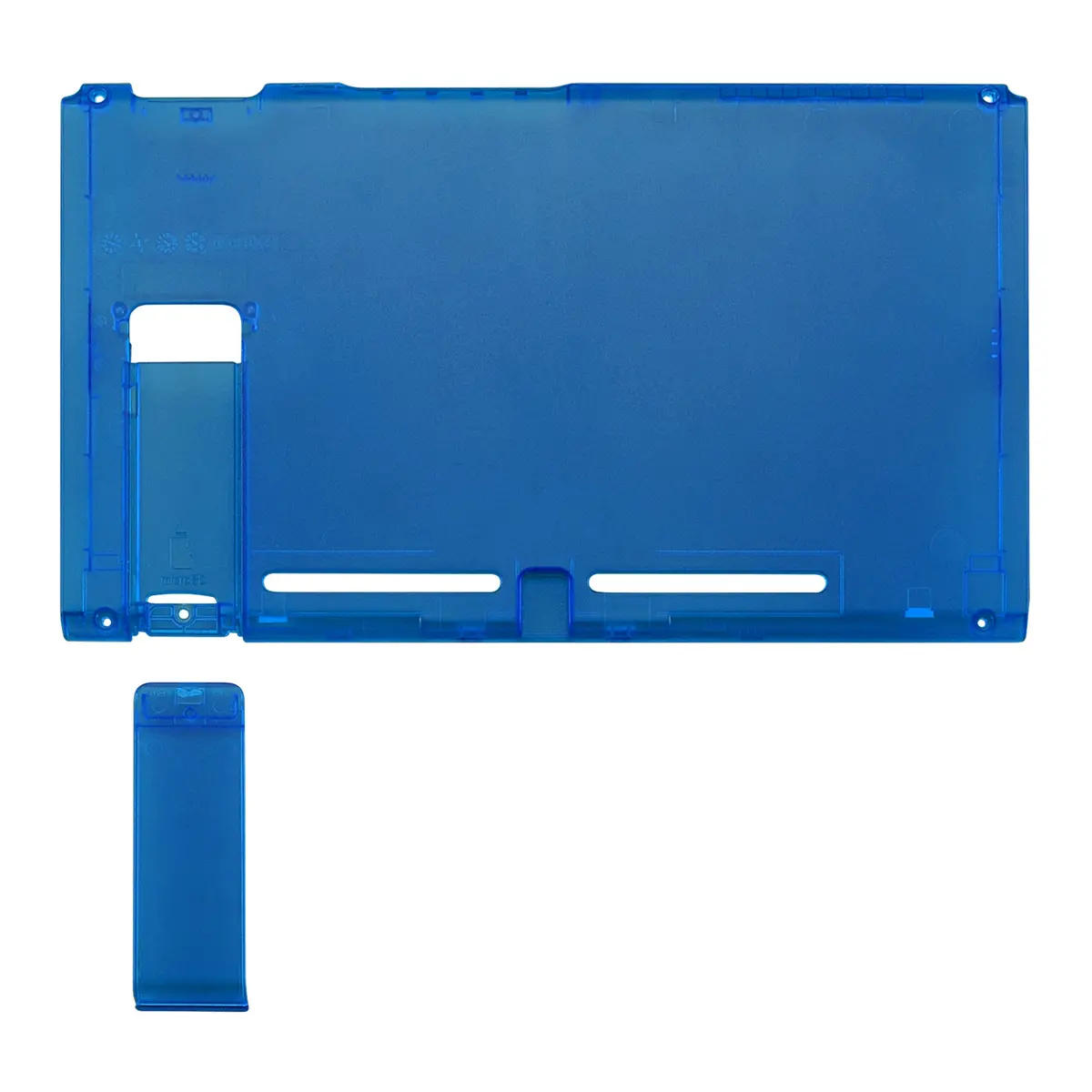 Extremerate Replacement Back Plate With Kickstand For Nintendo Switch Console - Transparent Clear Blue 1
