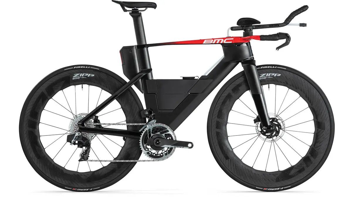 Bmc Sm01 Ltd Tt/Triathlon Bike - Sram Red Axs 2X12 - Carbon Black/Neon Red 1