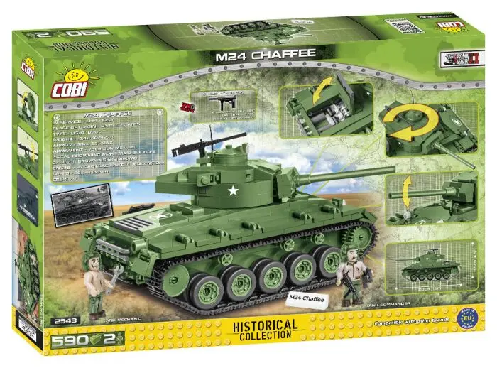 Cobi-2543 Cobi 590 Pcs Historical Collection Wwii /2543/ M24 Chaffee 2