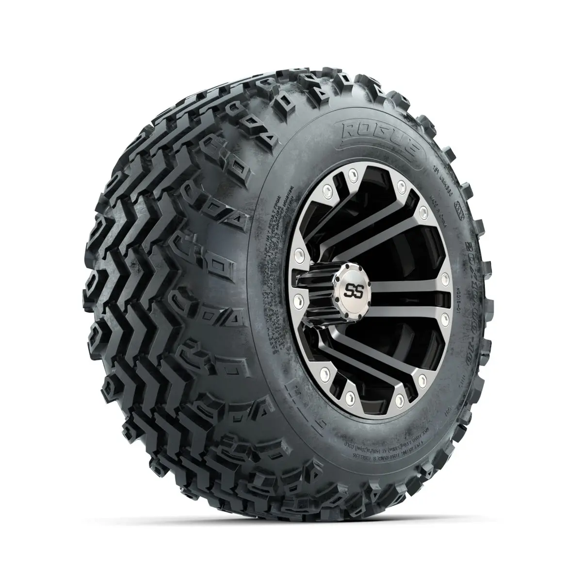 Gtw Specter Machined/Black 10 In Wheels With 20X10.00-10 Rogue All Terrain Tires Full Set 1