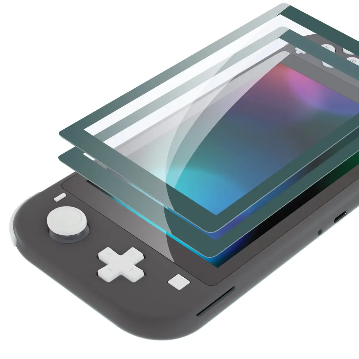 Extremerate 2 Pack Anti-Scratch Transparent Hd Tempered Glass Screen Protector For Nintendo Switch Lite - Hunter Green 1