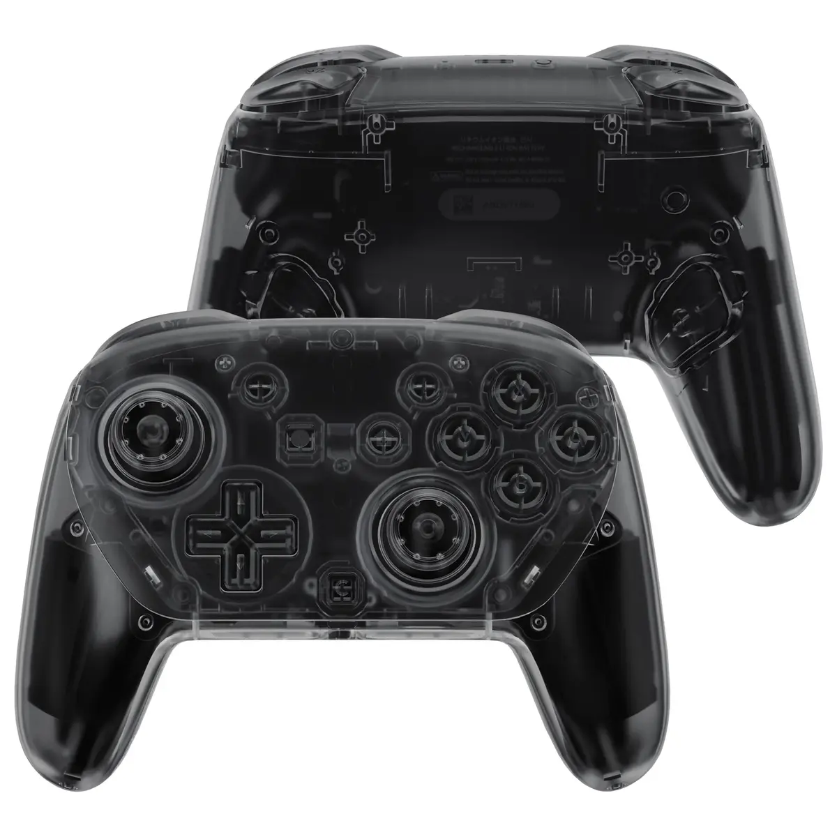 Extremerate Diy Replacement Full Set Shells With Buttons For Nintendo Switch 2 Pro Controller - Clear Slate Black 1