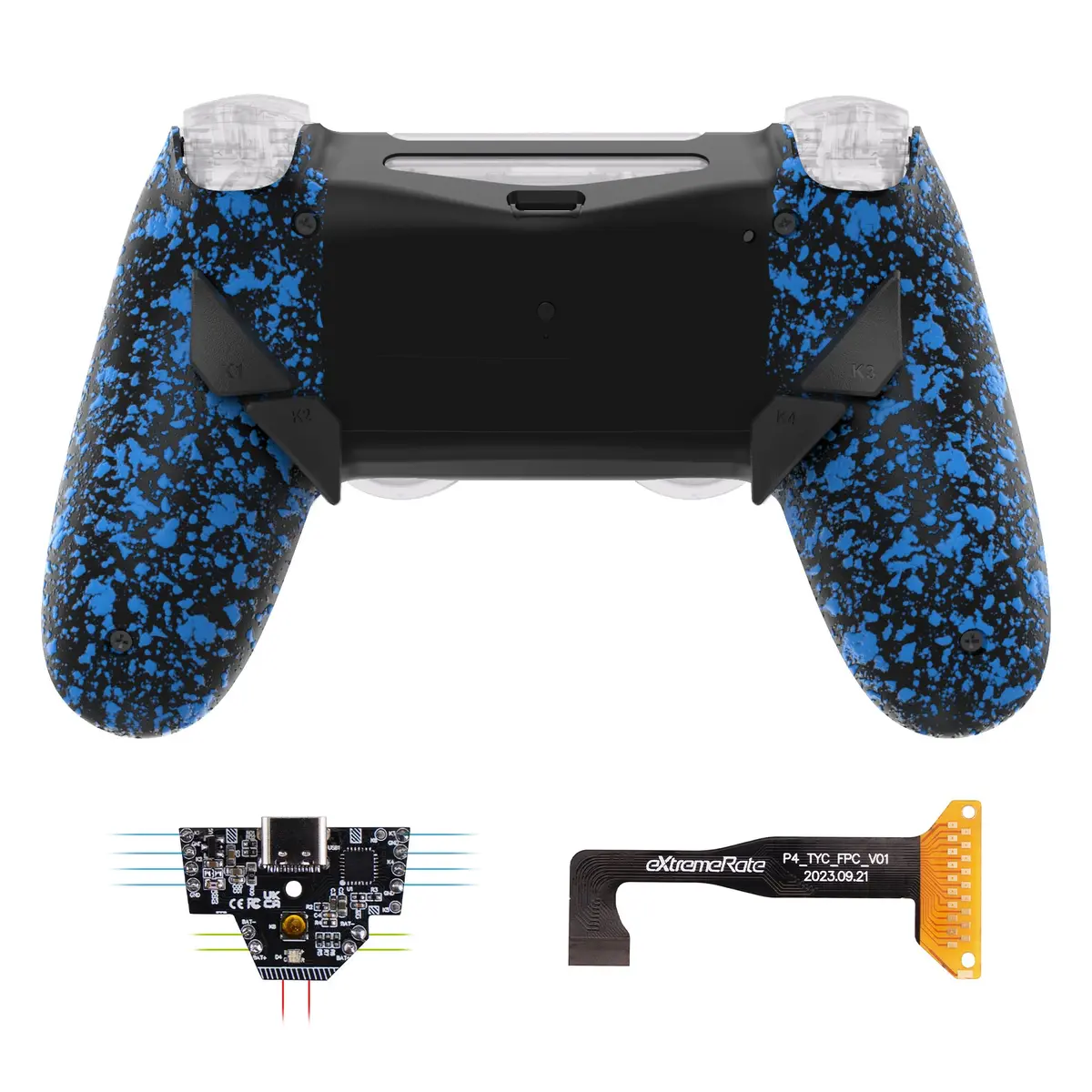 Extremerate Dawn Type-C Version Remap Kit For Ps4 Slim Pro Controller Jdm-040/050/055 - Textured Blue 1