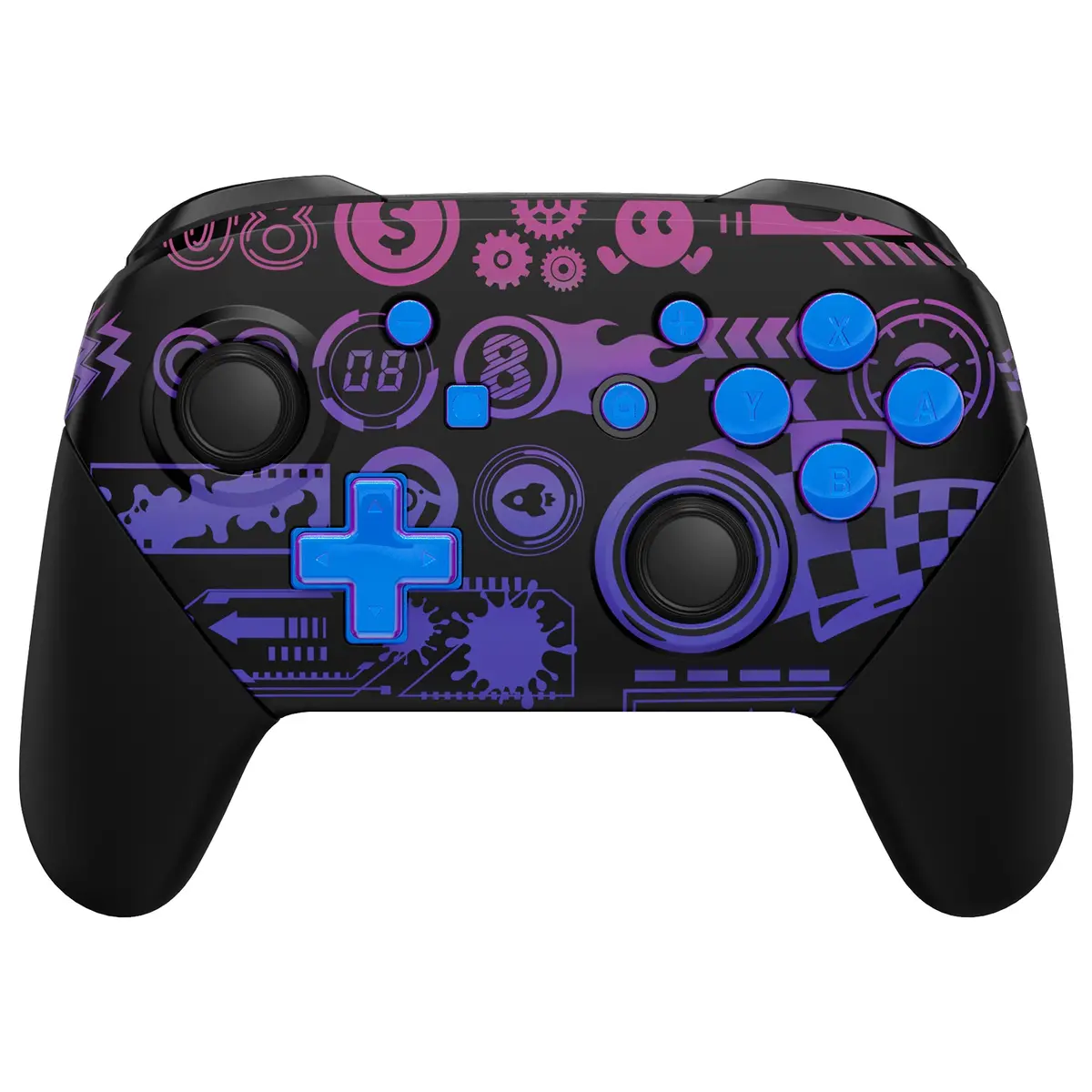 Extremerate Replacement Full Set Shell Faceplate Backplate Handles With Button Kit For Nintendo Switch Pro - Deluxe Championship 1