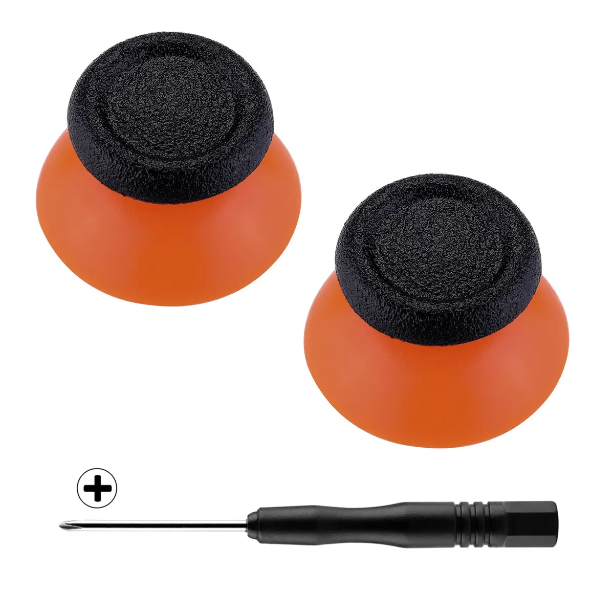 Extremerate Dual-Color Replacement 3D Joystick Thumbsticks Compatible With Ps4 Slim Pro Controller - Black & Orange 1