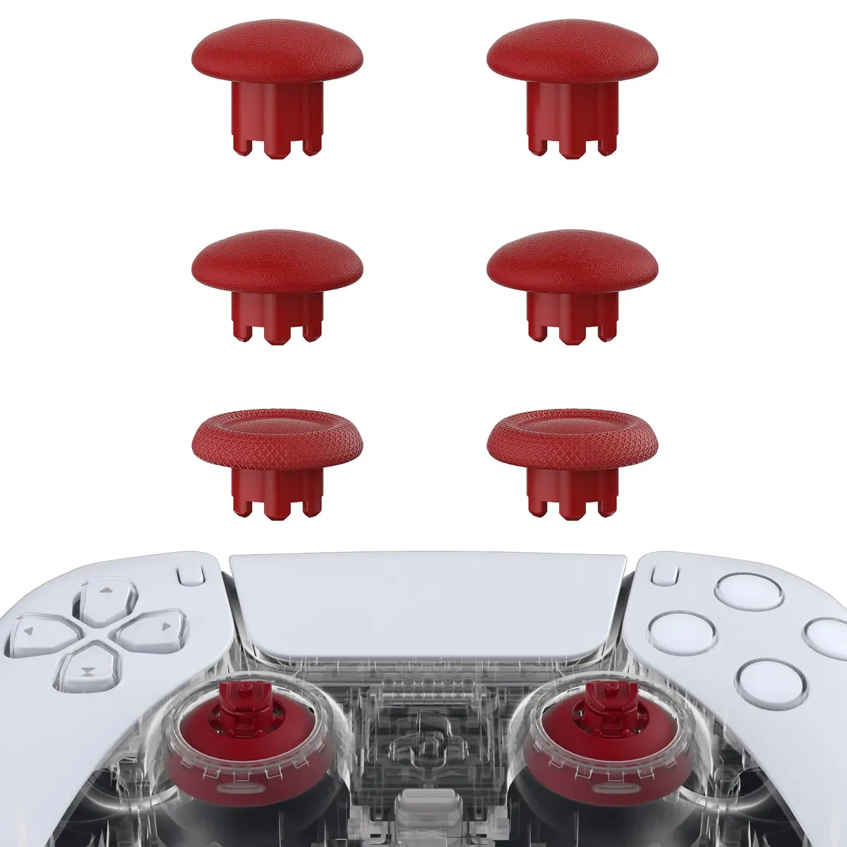 Extremerate Edge Sticks Replacement Interchangeable Thumbsticks For Ps5 & Ps4 All Model Controllers - Carmine Red 1