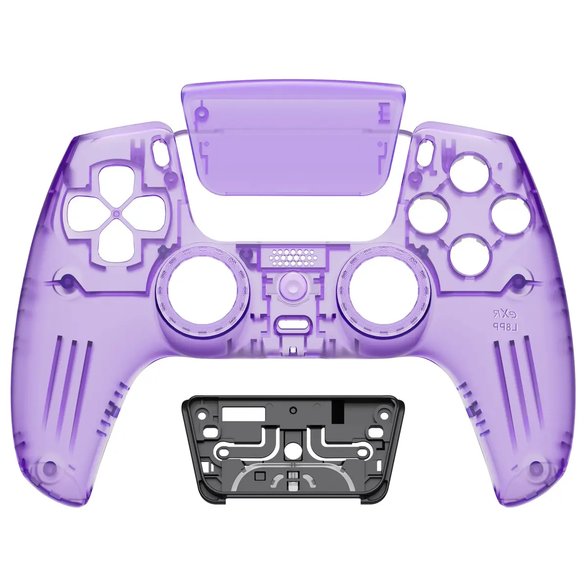 Extremerate Luna Redesigned Replacement Front Shell With Touchpad Compatible With Ps5 Controller Bdm-010/020/030/040/050 - Clear Atomic Purple 1