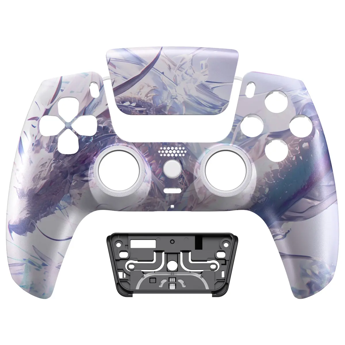 Extremerate Luna Redesigned Replacement Front Shell With Touchpad Compatible With Ps5 Controller Bdm-010/020/030/040/050/060 - Crystal Dragon 1