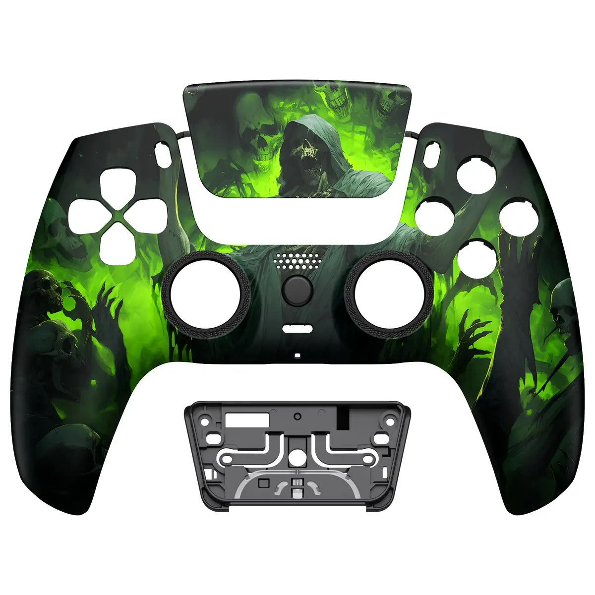 Extremerate Luna Redesigned Replacement Front Shell With Touchpad Compatible With Ps5 Controller Bdm-010/020/030/040/050 - Dark Carnival 1