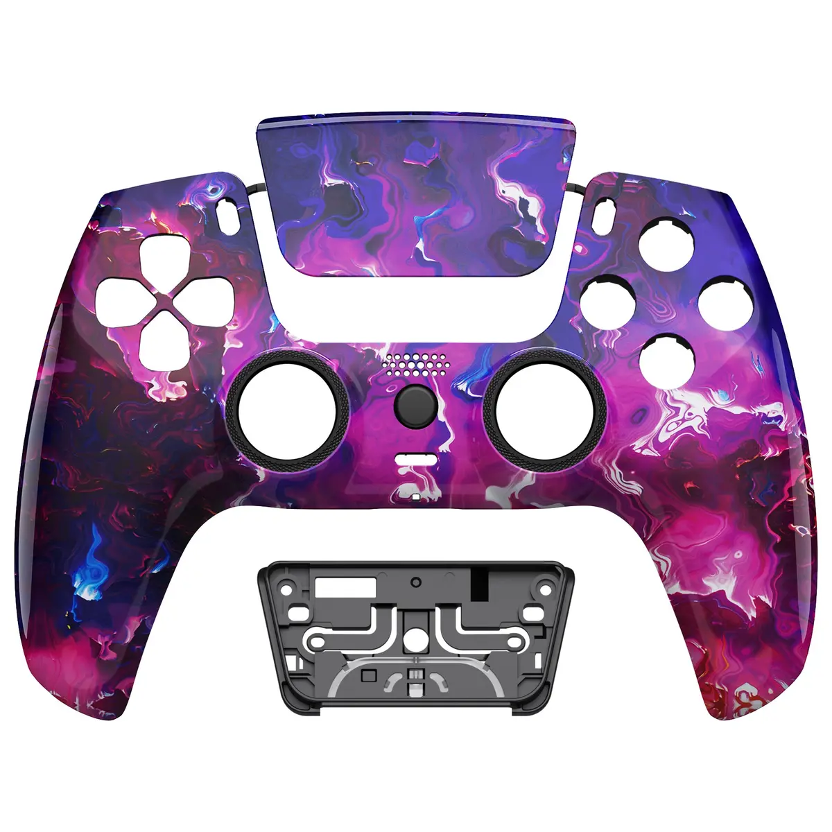 Extremerate Luna Redesigned Replacement Front Shell With Touchpad Compatible With Ps5 Controller Bdm-010/020/030/040/050 - Surreal Lava 1