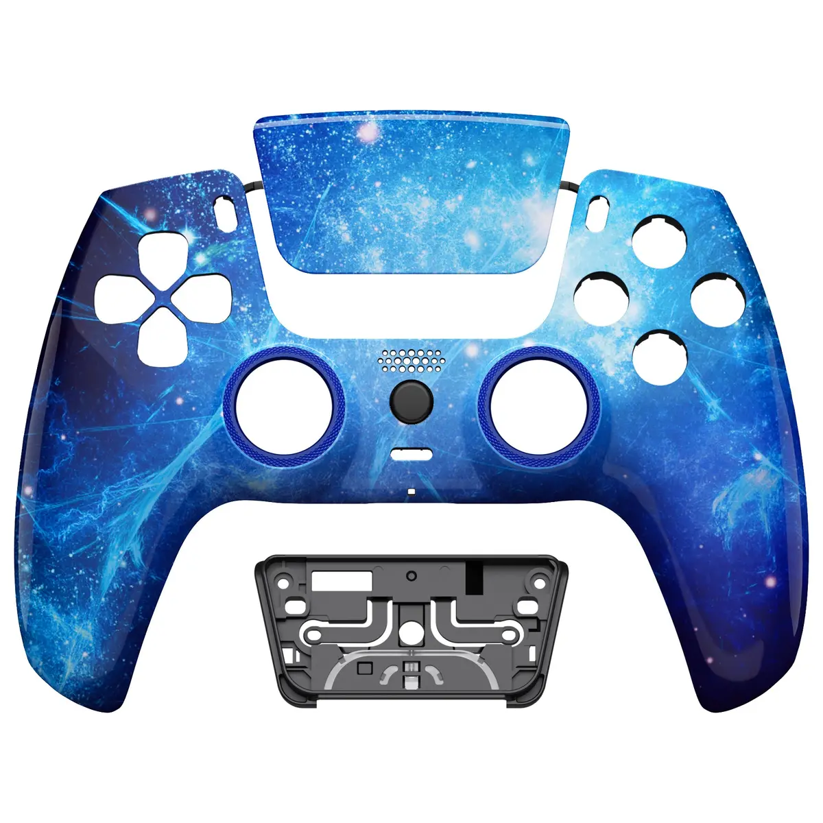 Extremerate Luna Redesigned Replacement Front Shell With Touchpad Compatible With Ps5 Controller Bdm-010/020/030/040/050 - Blue Nebula 1