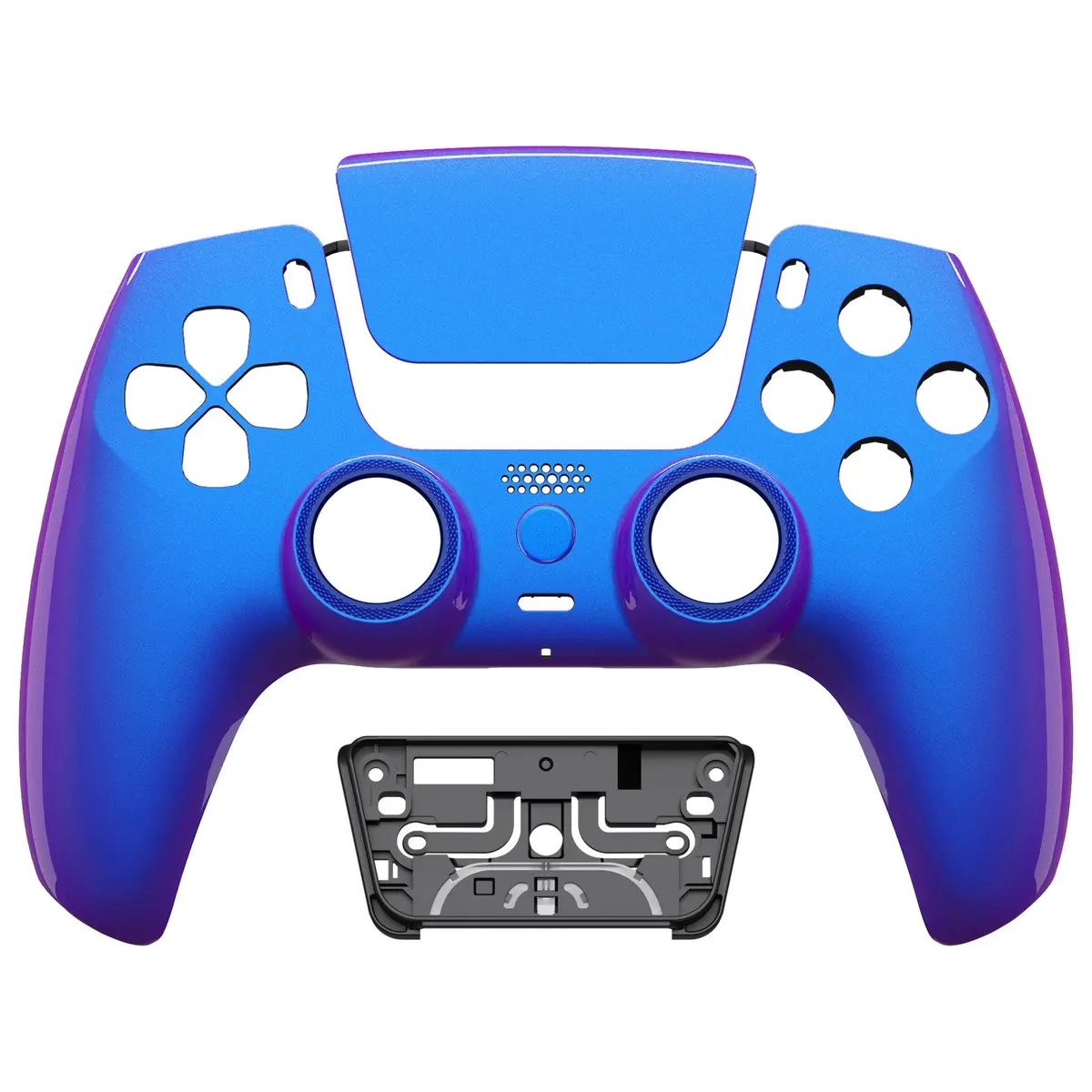 Extremerate Luna Redesigned Replacement Front Shell With Touchpad Compatible With Ps5 Controller Bdm-010/020/030/040/050 - Chameleon Purple Blue 1