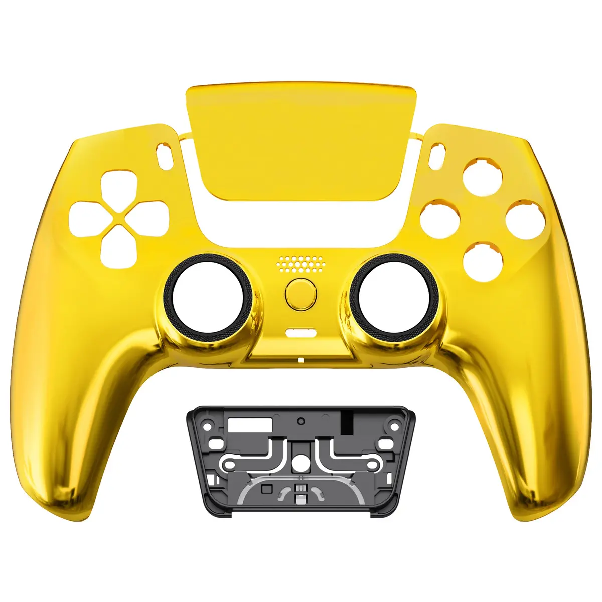 Extremerate Luna Redesigned Replacement Front Shell With Touchpad Compatible With Ps5 Controller Bdm-010/020/030/040/050/060 - Chrome Gold 1