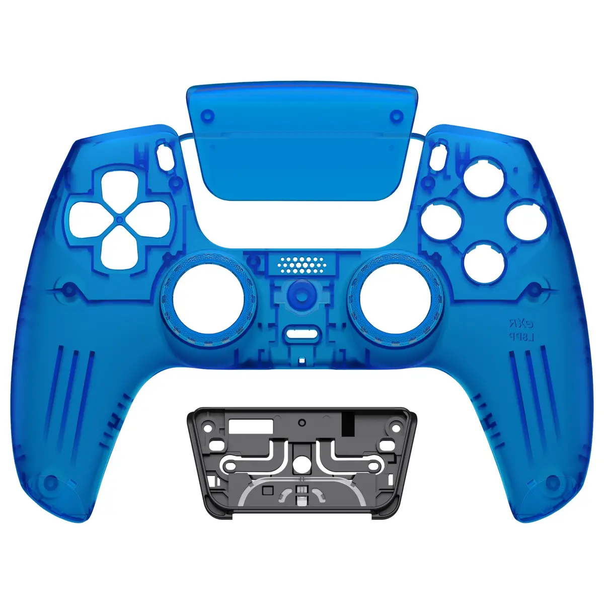 Extremerate Luna Redesigned Replacement Front Shell With Touchpad Compatible With Ps5 Controller Bdm-010/020/030/040/050- Clear Blue 1