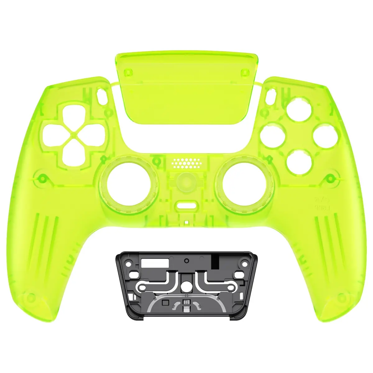 Extremerate Luna Redesigned Replacement Front Shell With Touchpad Compatible With Ps5 Controller Bdm-010/020/030/040/050 - Clear Lime Green 1