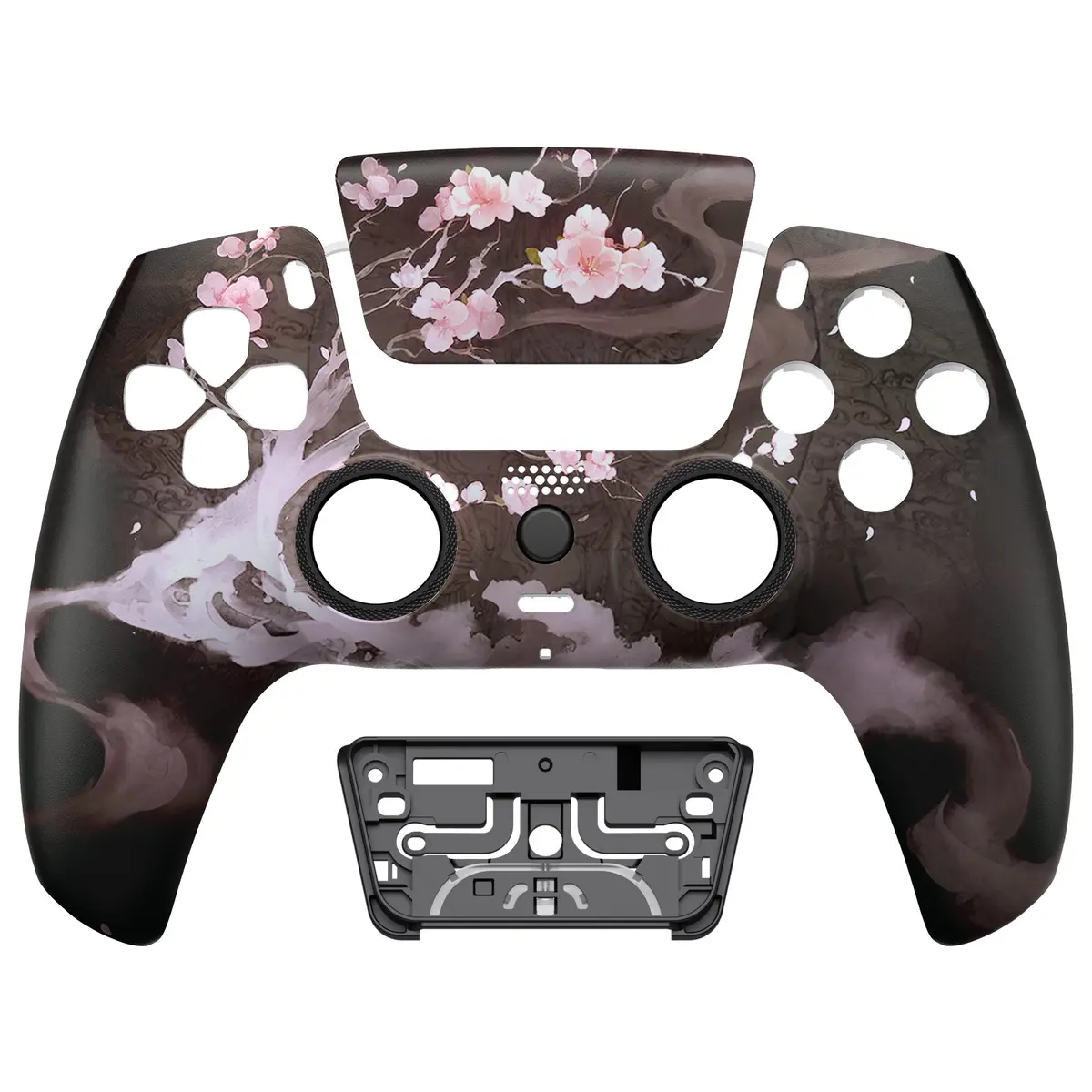 Extremerate Luna Redesigned Replacement Front Shell With Touchpad Compatible With Ps5 Controller Bdm-010/020/030/040/050/060 - Blossom In The Darkness 1