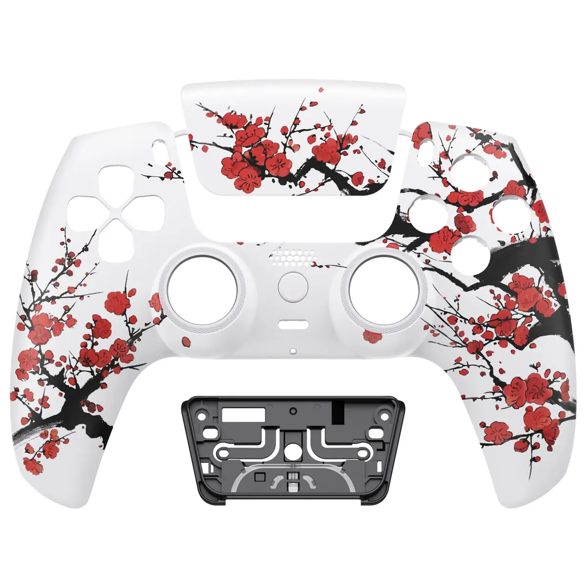 Extremerate Luna Redesigned Replacement Front Shell With Touchpad Compatible With Ps5 Controller Bdm-010/020/030/040/050 - Winter Blossom 1