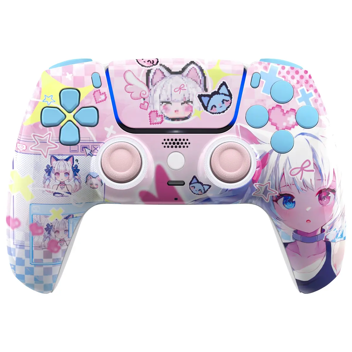 Extremerate Luna Redesigned Replacement Full Set Shells With Buttons Compatible With Ps5 Controller Bdm-030/040/050 - Mewoow 1