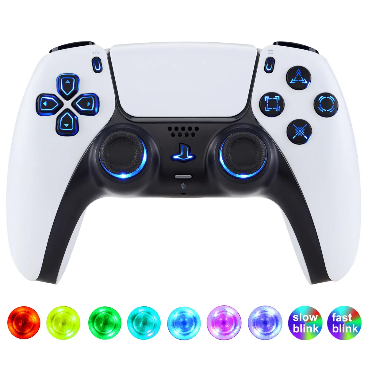 Extremerate Multi-Colors Luminated Buttons Dtf V4 Led Kit For Ps5 Controller Bdm-030/040/050/060 - Black 1